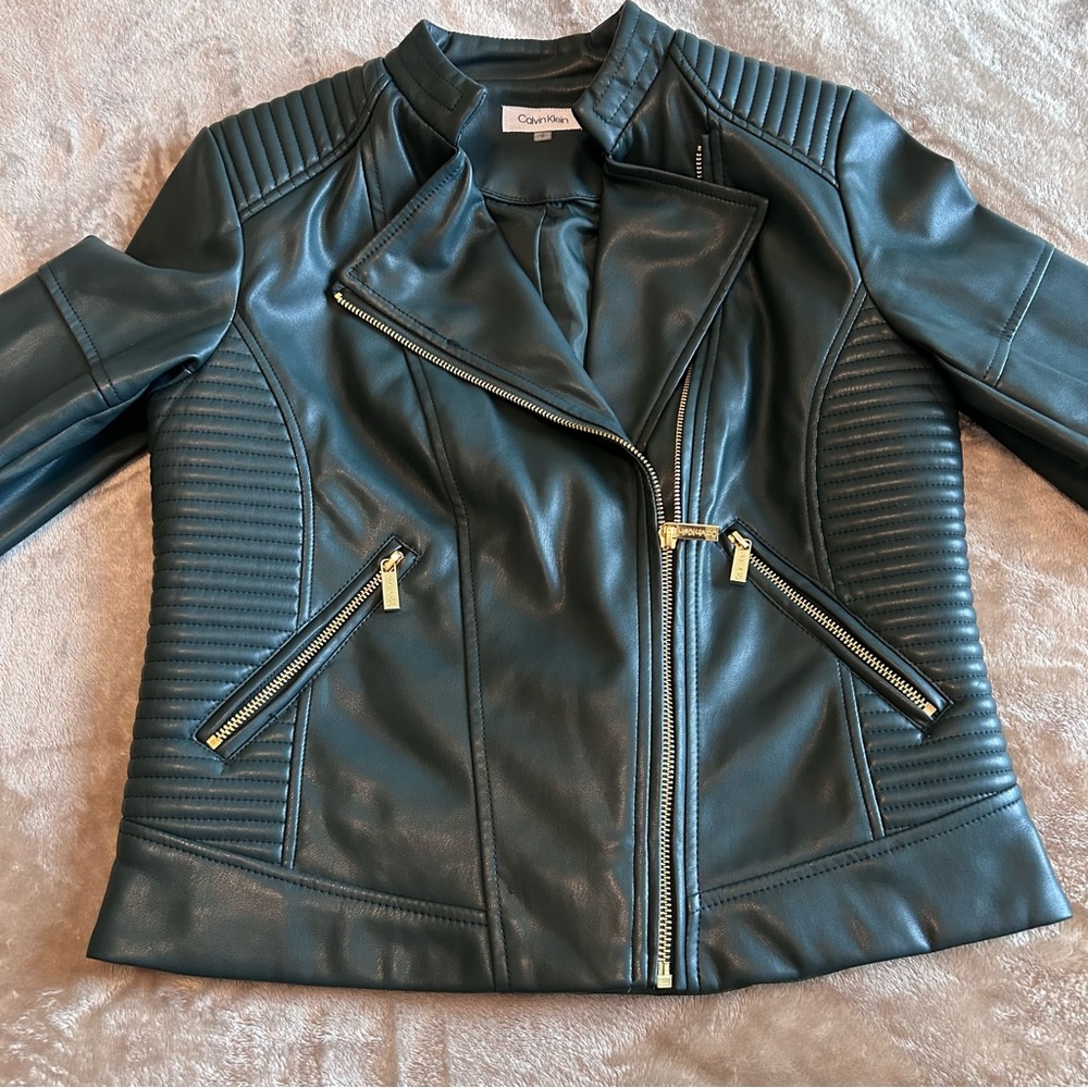Calvin Klein Moto Jacket (Malachite) women